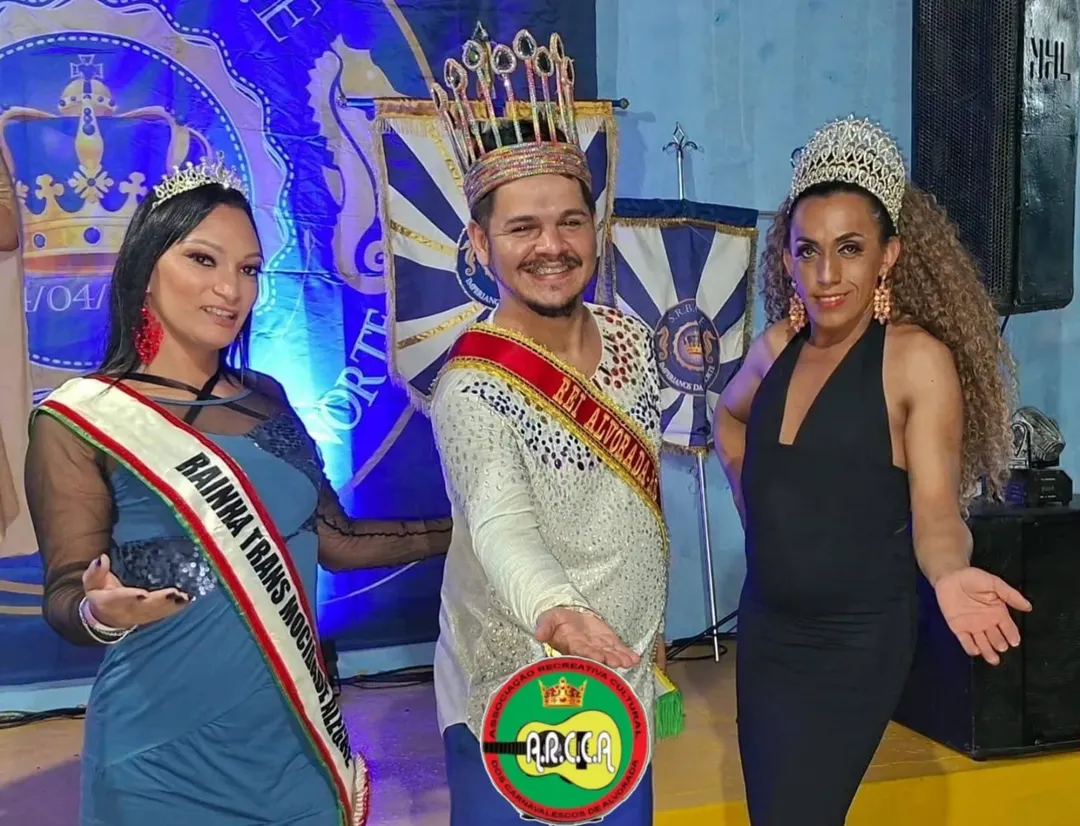 2ª Princesa Daiane Facinguer, Rei Ragner Pereira e 1ª Princesa Jackeliny Pereira